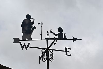 Lady and Sax weathervane